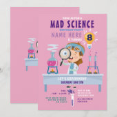 Mad Science Birthday Party Experiment Girls Kaart (Voorkant / Achterkant)