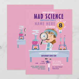 Mad Science Birthday Party Experiment Girls Kaart