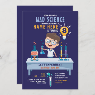 Mad Science Birthday Party Experimentation Kaart