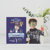 Mad Science Birthday Party Experimentfoto Kaart (Staand voorkant)