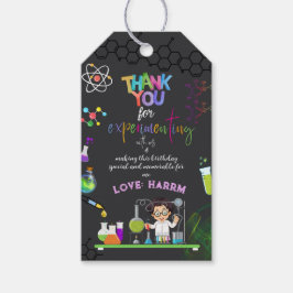 Mad Science Birthday Party Favor Tag, bedankt Labe Cadeaulabel