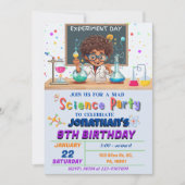 Mad Science Birthday Party Invitation for Boys Kaart (Voorkant)