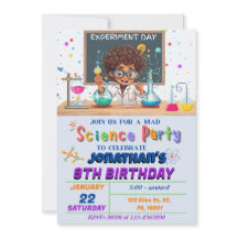 Mad Science Birthday Party Invitation for Boys