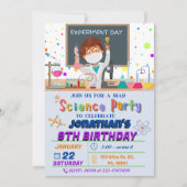 Mad Science Birthday Party Invitation for Boys Kaart (Voorkant)