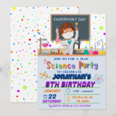 Mad Science Birthday Party Invitation for Boys Kaart (Voorkant / Achterkant)