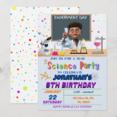 Mad Science Birthday Party Invitation for Boys Kaart (Voorkant / Achterkant)