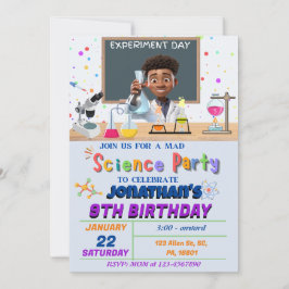 Mad Science Birthday Party Invitation for Boys Kaart