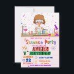Mad Science Birthday Party Invitation for Girl Kaart<br><div class="desc">Verrijk je gasten met deze kleurrijke uitnodiging van een wetenschapsparter voor een meisje met wetenschappelijke elementen zoals experimentele tools en een wetenschapper die een experiment uitvoert. Kleurrijke stippen zijn voor de achtergrond. Voeg eenvoudig uw gebeurtenisdetails op deze makkelijk te gebruiken sjabloon toe om het één-van-een-soort uitnodiging te maken. Bekijk de...</div>