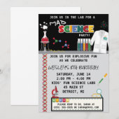 Mad Science Birthday Party Invitation Kaart (Voorkant / Achterkant)