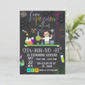 Mad Science Birthday Party: Uitnodiging voor jonge (Staand voorkant)
