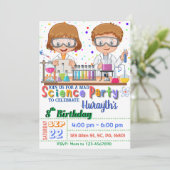 Mad Science Birthday Party: Uitnodiging voor jonge (Staand voorkant)
