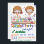 Mad Science Birthday Party: Uitnodiging voor jonge<br><div class="desc">Verrijk je gasten met deze kleurrijke uitnodiging van een wetenschaps-verjaardagsfeestje met wetenschappelijke elementen zoals experimentele tools en twee wetenschappers die een experiment doen, kleurrijke stippen voor de achtergrond. Voeg eenvoudig uw gebeurtenisdetails op deze makkelijk te gebruiken sjabloon toe om tot het één-van-een-soort uitnodiging te maken Zie de opslag voor passende...</div>