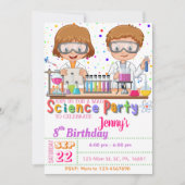 Mad Science Birthday Party: Uitnodiging voor meisj (Voorkant)