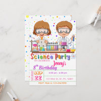 Mad Science Birthday Party: Uitnodiging voor meisj