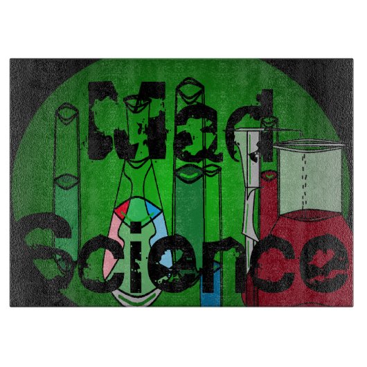 Mad Science Geek Kitchen Glass Cutting Board 2 Snijplank (Voorkant)