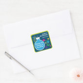 Mad Science Lab Birthday Party Favor Vierkante Sticker (Envelop)