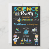 Mad Science Party Birthday Invitation Boy Kaart (Voorkant)