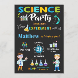 Mad Science Party Birthday Invitation Boy Kaart