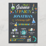 Mad Science Party Birthday Invitation Boy Kaart<br><div class="desc">Pas deze geweldige uitnodiging van de wetenschapspartij met de naam,  de leeftijd en de partijdetails van uw kind gemakkelijk en snel aan,  druk eenvoudig de pas het knoop aan om de stijl en de plaatsing van de tekst verder te herschikken en te formatteren.  

c) De Happy Cat Studio</div>