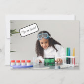 Mad Science Party, Scientist Birthday Invitation Kaart (Achterkant)