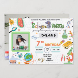 Mad Science Party, Scientist Birthday Invitation Kaart