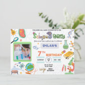 Mad Science Party, Scientist Birthday Invitation Kaart (Staand voorkant)