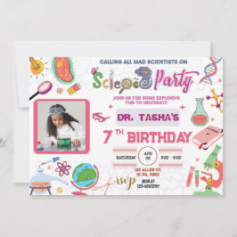 Mad Science Party Uitnodiging voor meisjes