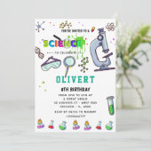 Mad Science Party Uitnodiging voor verjaardag (Staand voorkant)