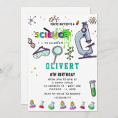 Mad Science Party Uitnodiging voor verjaardag (Voorkant / Achterkant)