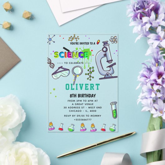Mad Science Party Uitnodiging voor verjaardag (Insitu (Huwelijk))