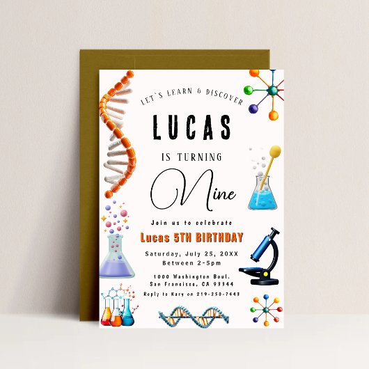 Mad Science Party Uitnodiging voor verjaardag