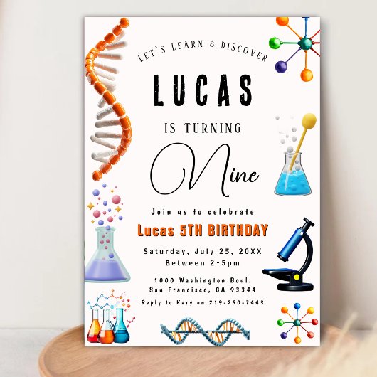 Mad Science Party Uitnodiging voor verjaardag