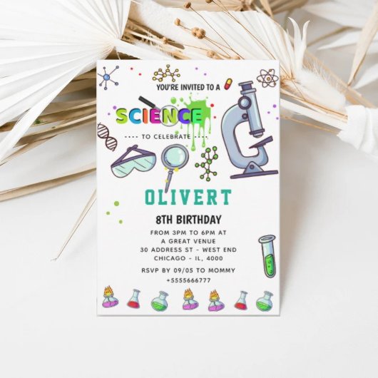 Mad Science Party Uitnodiging voor verjaardag