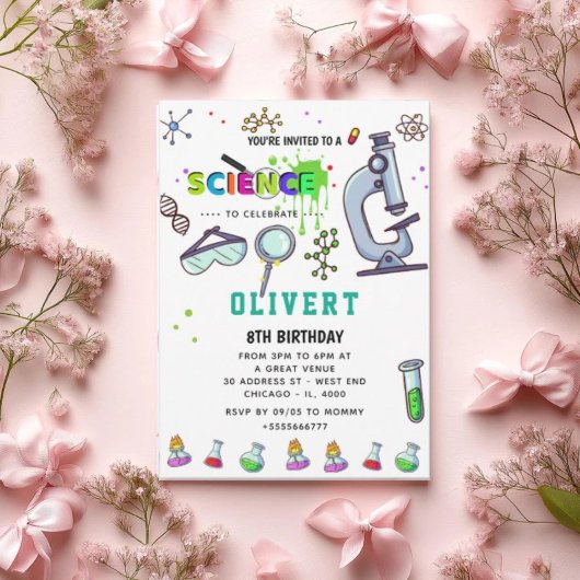 Mad Science Party Uitnodiging voor verjaardag