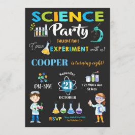 Mad Science Party verjaardagsuitnodiging jongen Kaart