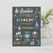 Mad Science Party verjaardagsuitnodiging jongen Kaart (Staand voorkant)