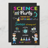 Mad Science Party verjaardagsuitnodiging meisje Kaart (Voorkant / Achterkant)