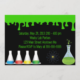 Mad Science Scientist Birthday Party Invitation Kaart