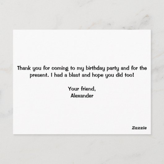 Mad Science Scientist Verjaardagsfeest Dank U Briefkaart (Achterkant)