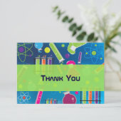 Mad Science verjaardagsfeestje bedankje Bedankkaart (Staand voorkant)