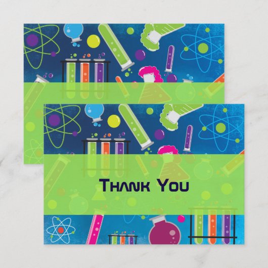 Mad Science verjaardagsfeestje bedankje Bedankkaart (Voorkant / Achterkant)