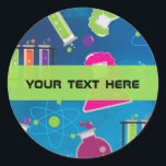 Mad Science Verjaardagsfeestje Fun Favor Stickers<br><div class="desc">Mad Science verjaardagsfeestje Fun Favor Stickers. Aanpassen met elke tekst. Overeenkomende objecten beschikbaar.</div>
