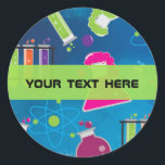 Mad Science Verjaardagsfeestje Fun Favor Stickers<br><div class="desc">Mad Science verjaardagsfeestje Fun Favor Stickers. Aanpassen met elke tekst. Overeenkomende objecten beschikbaar.</div>