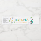 Mad Science verjaardagsfeestje jongen gunst wit Waterfles Etiket (Enkel label)