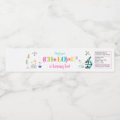 Mad Science Verjaardagsfeestje Meisje Favor Wit Waterfles Etiket