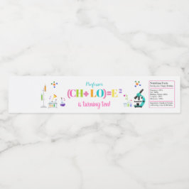 Mad Science Verjaardagsfeestje Meisje Favor Wit Waterfles Etiket