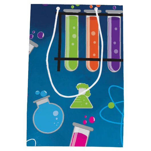 Mad Science Wetenschapper Verjaardagsfeestje Gift  Medium Cadeauzakje (Achterkant)