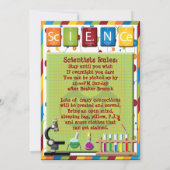 Mad Scientist Beaker Hazard Microscoop Uitnodigen Kaart (Achterkant)