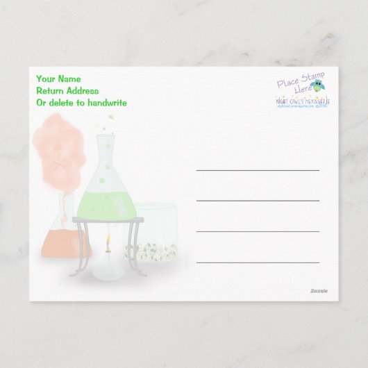 Mad Scientist Bedankt Briefkaart (Achterkant)