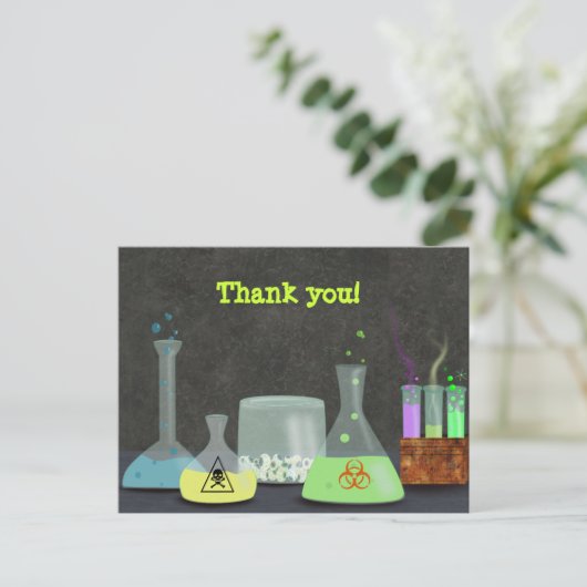 Mad Scientist Bedankt Briefkaart (Staand voorkant)